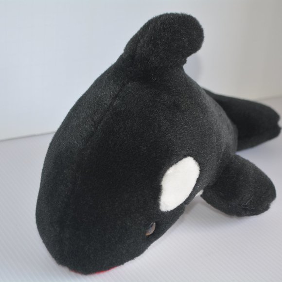 VTG Shamu Orca Killer Whale Plush Stuffed Animal Kid Toy 13" Ocean Aquatic Black - Picture 3 of 8